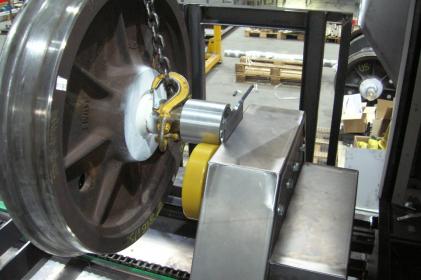 Cabine de sablage à pression pour le sablage de roues ferroviaires